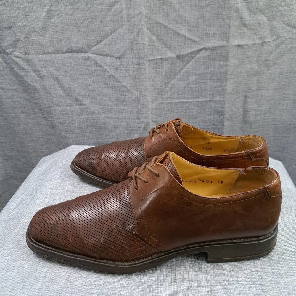 %Mezlan Men Dress Shoes Leather Oxford Brown Size 45 / US 11.5 NeoLite / D10